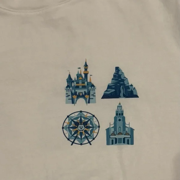 Disney Disneyland icons White T-Shirt for Adults - Picture 2 of 6